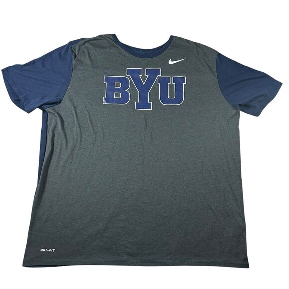 Nike BYU Cougars Graphic Shirt Men’s 3XL Dri-Fit Brigham Young Logo Athletic Cut - Picture 2 of 9
